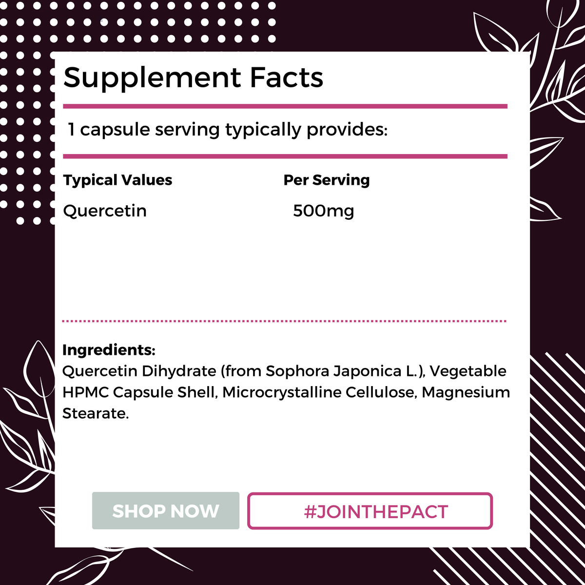 Quercetin 500mg 60 Vegan Capsules - nutripact