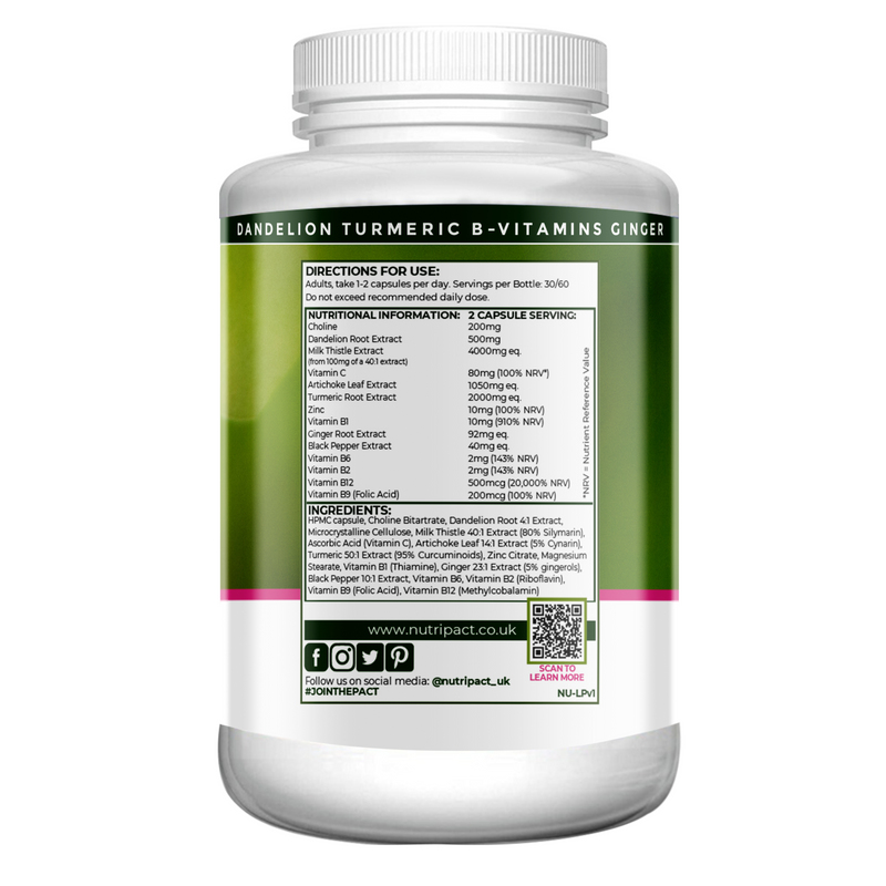 Milk Thistle Complex Plus - Liver & Detox Support - 60 Vegan Capsules - nutripact 