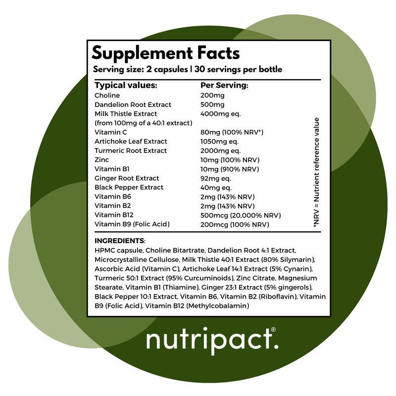 Milk Thistle Complex Plus - Liver & Detox Support - 60 Vegan Capsules - nutripact 