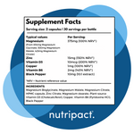 Mag Pact Nutritional Information table