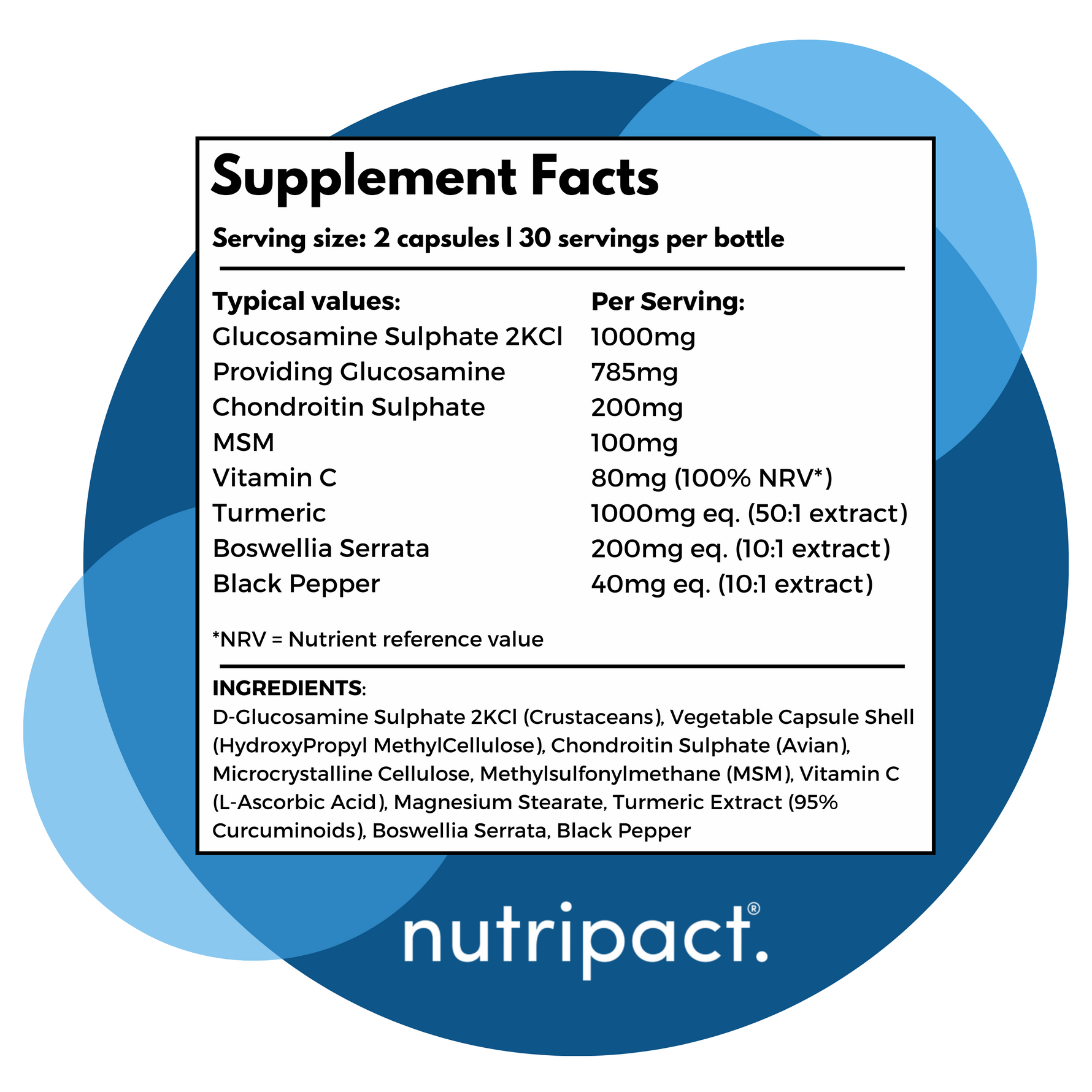 Glucosamine & Chondroitin Complex Capsules - nutripact 