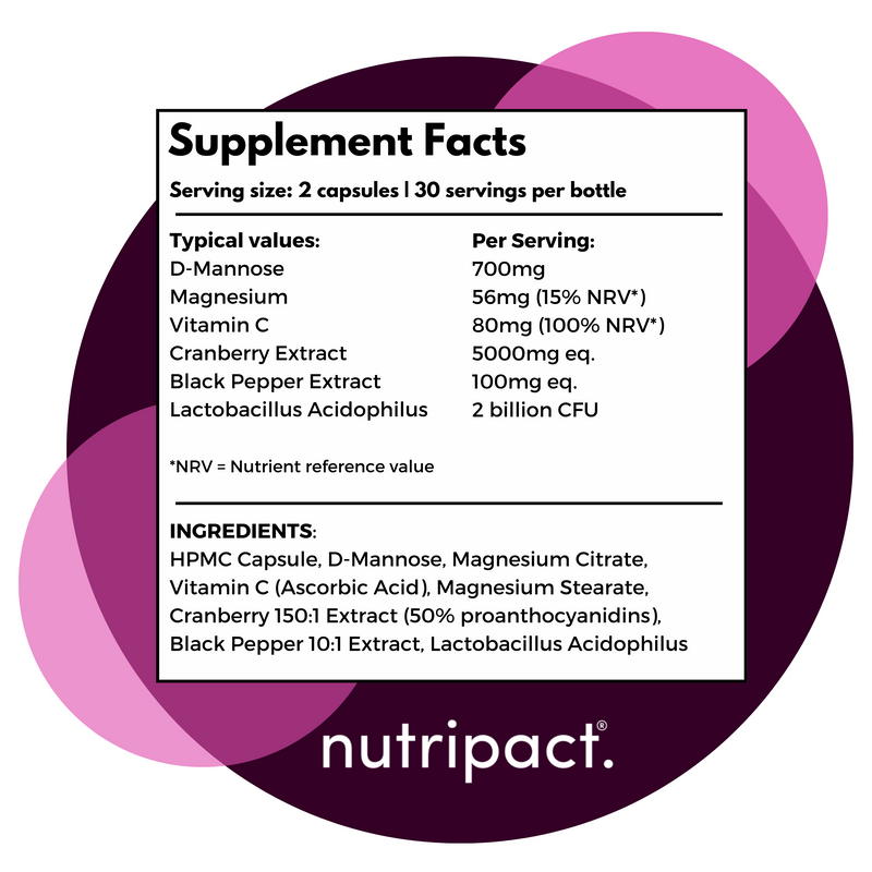 D Mannose & Cranberry Complex - Urino Pact - nutripact 