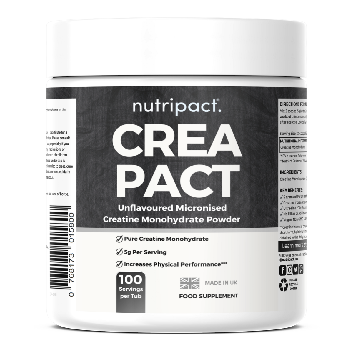 Creatine Monohydrate Powder - nutripact 