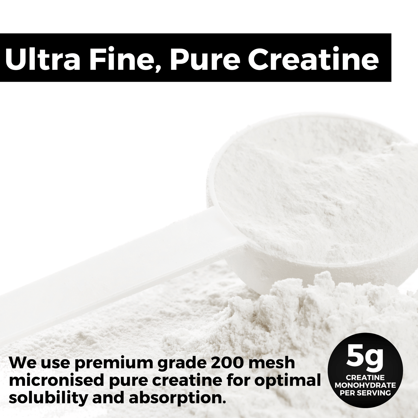 Nutripact Creatine Monohydrate Powder container highlighting key product features including performance and strength benefits