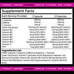 Nutripact Energy Complex Capsules nutritional information label showing ingredients and serving size