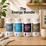 Nutripact Energy & Focus Bundle – Natural Supplements for Energy, Focus, Gut Health & Stress Relief. Includes Nutripact Relaxation & Stress Support Capsules, Energy Complex Capsules, Mushroom Complex Capsules & Probiotic Complex Capsules