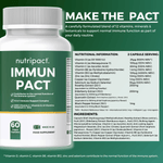 Nutripact Immune Support Capsules nutritional information label showing ingredients and serving size