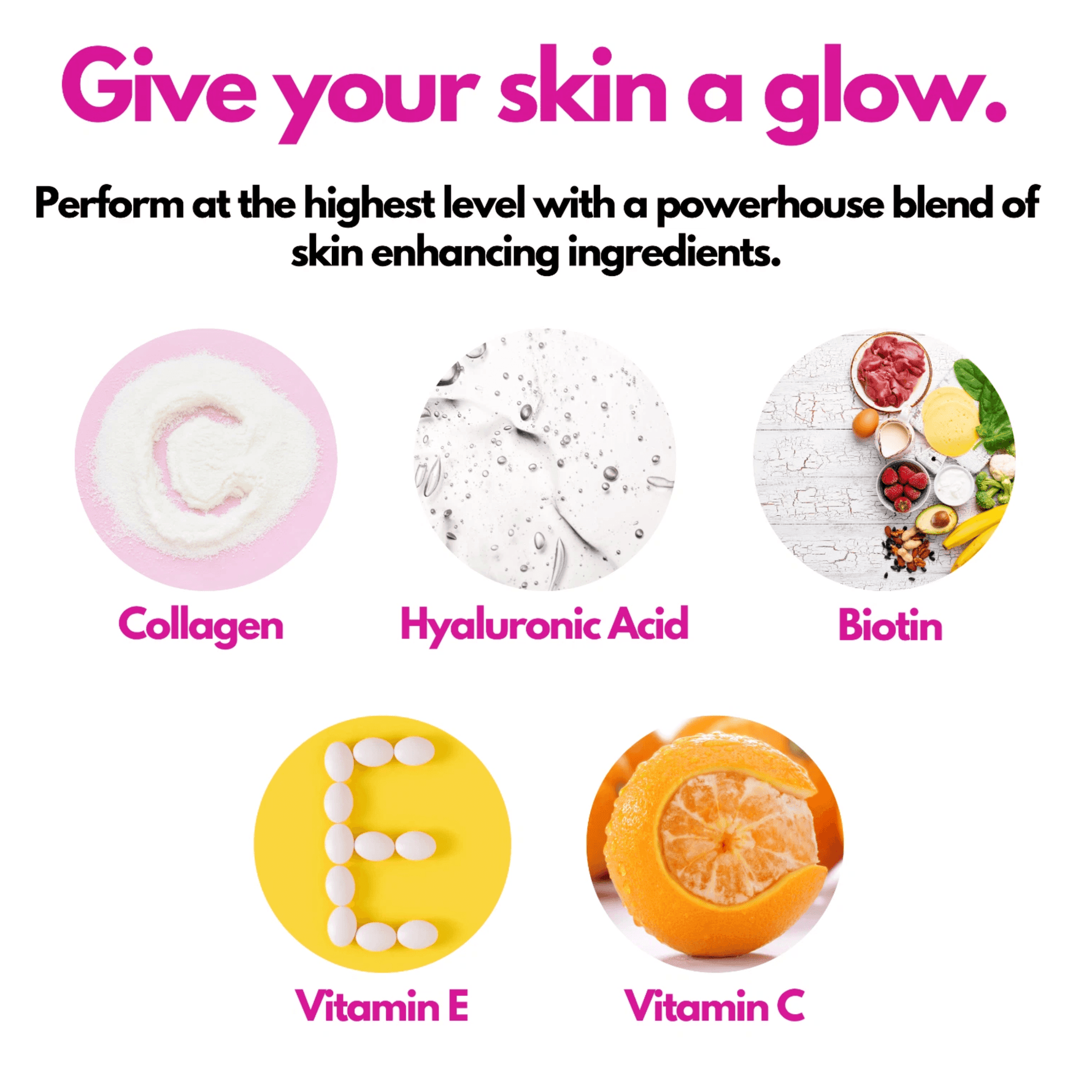 Nutripact Marine Collagen Complex Capsules key ingredients: Collagen, Hyularonic Acid , Biotin, Vitamin E, Vitamin C