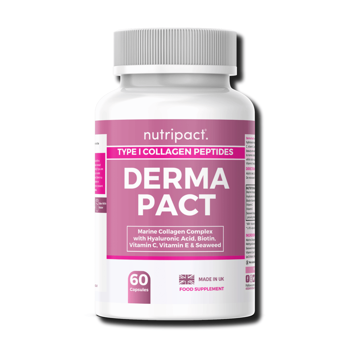 Nutripact Marine Collagen Complex Capsules supplement bottle on a white background