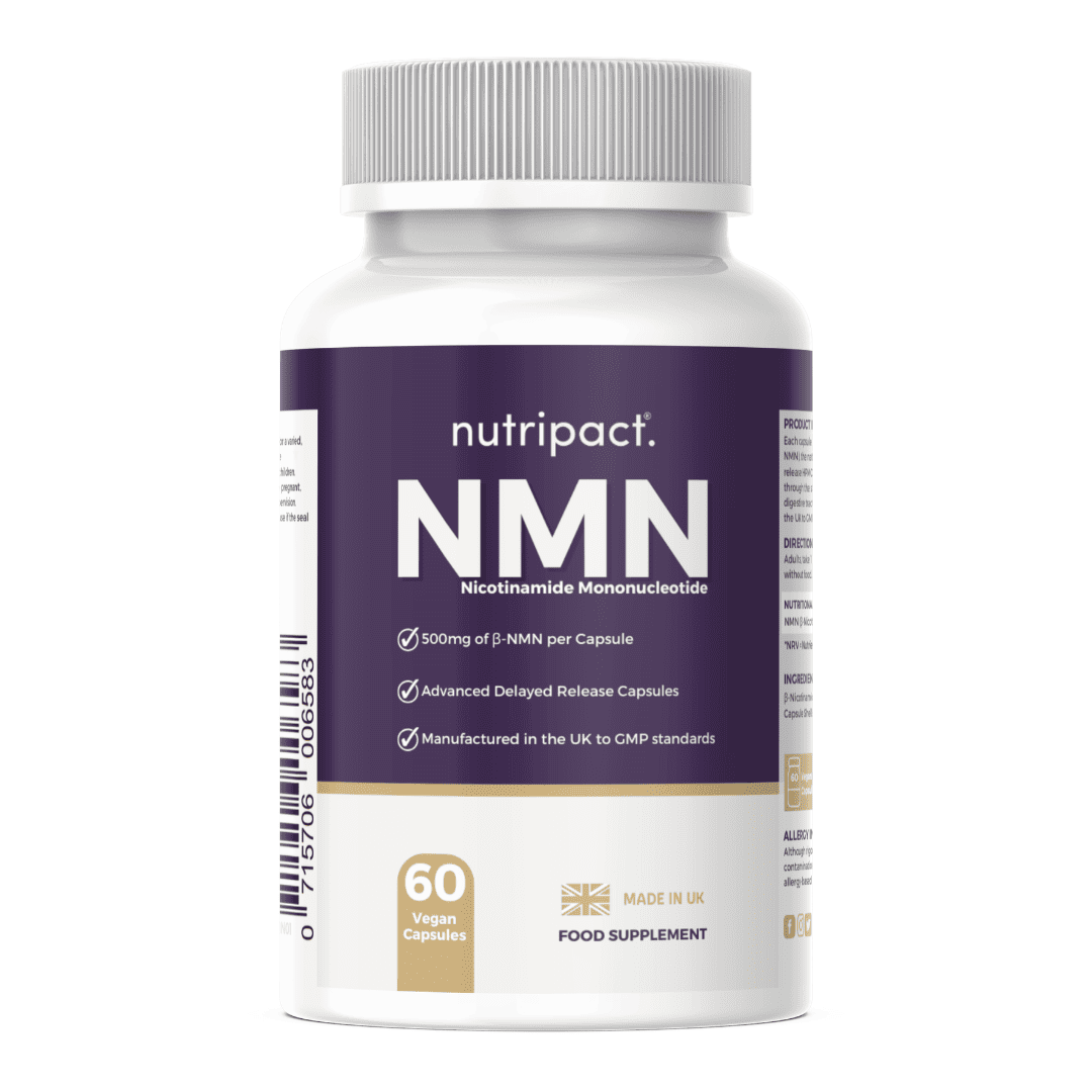 Nutripact NMN 500mg - 60 Capsules supplement bottle on a white background