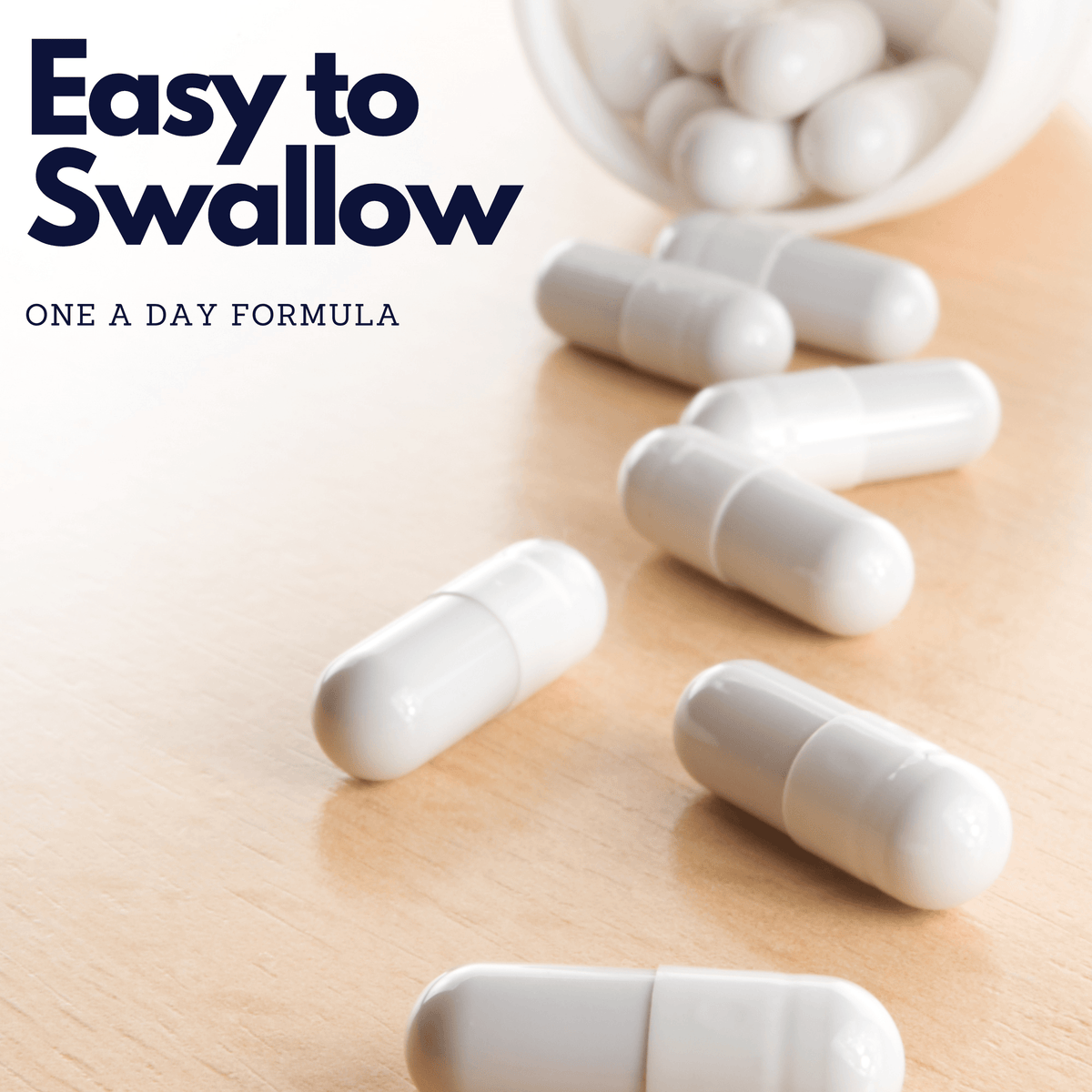 Nutripact NMN Capsules against a white background with promotional text - Easy to Swallow, One A Day Formula