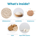 Nutripact Probiotic Complex Capsules key ingredients: Bifidobacterium, Lactobacillus, Streptococcus, Inulin