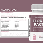 Nutripact Women's Flora Probiotic Capsules nutritional information label showing ingredients and serving size