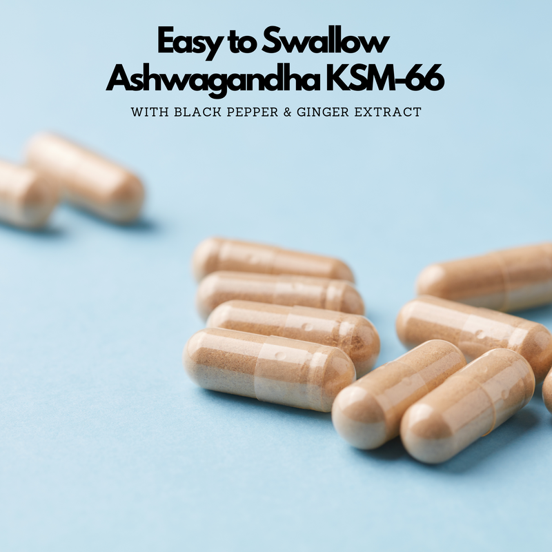 Ashwagandha KSM-66, Black Pepper & Ginger Capsules - nutripact 